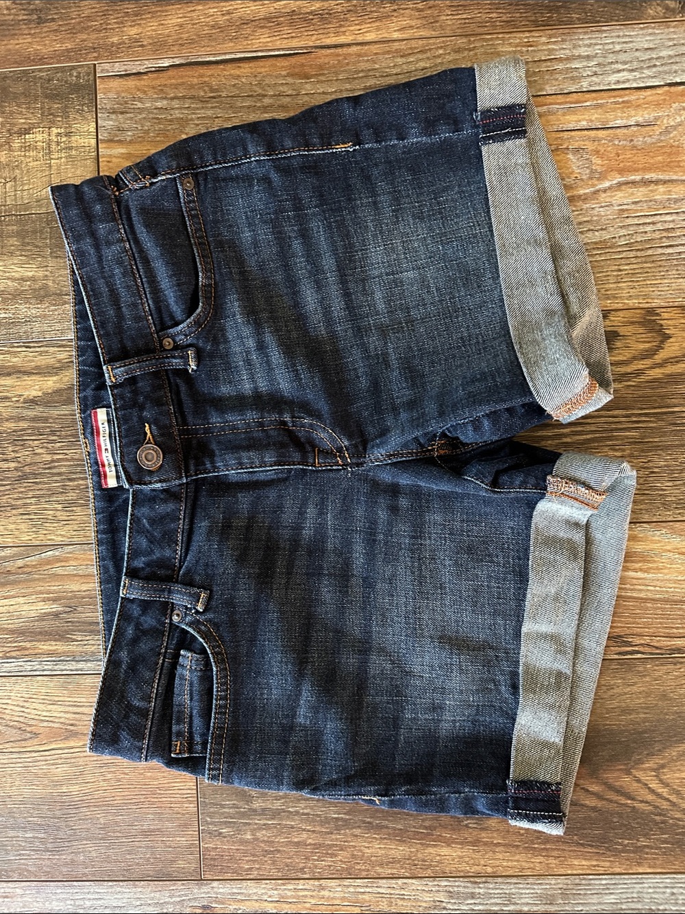 Tommy Hilfiger Dark Blue Denim Cuffed Women's Shorts